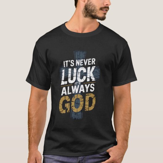 Faith Over Chance Inspirational Statement Tee Tシャツ (正面)