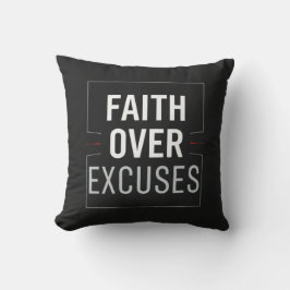 Faith Over Excuses Gym Motivation – Christian Disc クッション