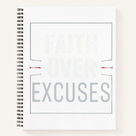 Faith Over Excuses Gym Motivation – Christian Disc ノートブック