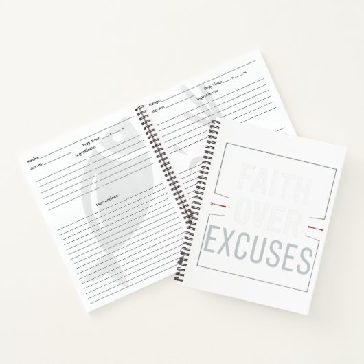 Faith Over Excuses Gym Motivation – Christian Disc ノートブック (内部)