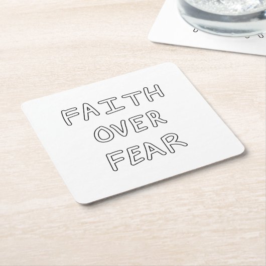 Faith over Fear スクエアペーパーコースター (アングル)