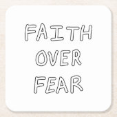 Faith over Fear スクエアペーパーコースター (正面)