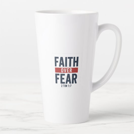 Faith Over Fear – 2 Timothy 1:7 カフェラテマグ (右)