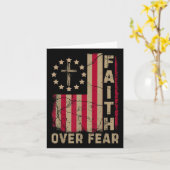 Faith Over Fear America Pride Us Flag Jesus Christ カード (黄色い花)