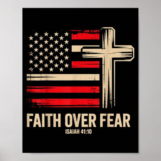 Faith Over Fear American Flag  ポスター (正面)