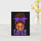 Faith Over Fear Black Women Afro Christian African カード (黄色い花)