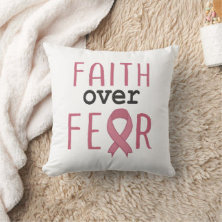 Faith Over Fear Breast Cancer Awareness クッション