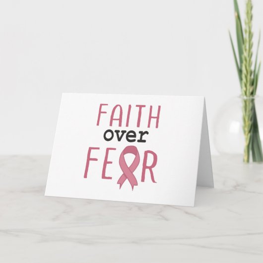 Faith Over Fear Breast Cancer Awareness サンキューカード (正面)
