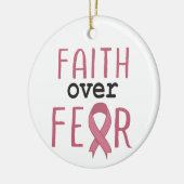 Faith Over Fear Breast Cancer Awareness セラミックオーナメント (左)
