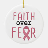 Faith Over Fear Breast Cancer Awareness セラミックオーナメント (裏面)