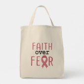 Faith Over Fear Breast Cancer Awareness トートバッグ (裏面)