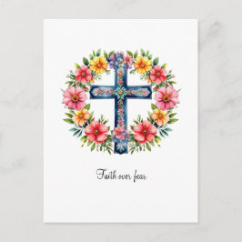 Faith Over Fear Christian Greeting Card  ポストカード