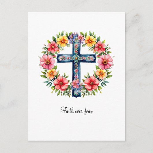 Faith Over Fear Christian Greeting Card  ポストカード (正面)