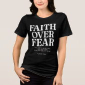 Faith Over Fear Christian– Psalm 118:6 Bible Verse トライブレンドＴシャツ (正面)