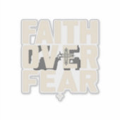 Faith Over Fear Fitness Motivation – Christian Gym シール (正面)
