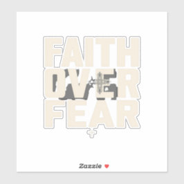 Faith Over Fear Fitness Motivation – Christian Gym シール