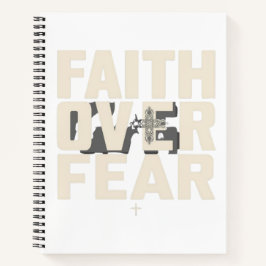 Faith Over Fear Fitness Motivation – Christian Gym ノートブック