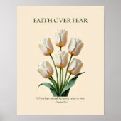 Faith over fear, floral Christian wall art  ポスター (正面)