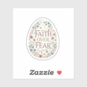 Faith Over Fear Floral Easter Egg Religious  シール (シート)