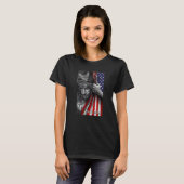Faith Over Fear God Jesus Christian USA Flag Relig Tシャツ (正面フル)