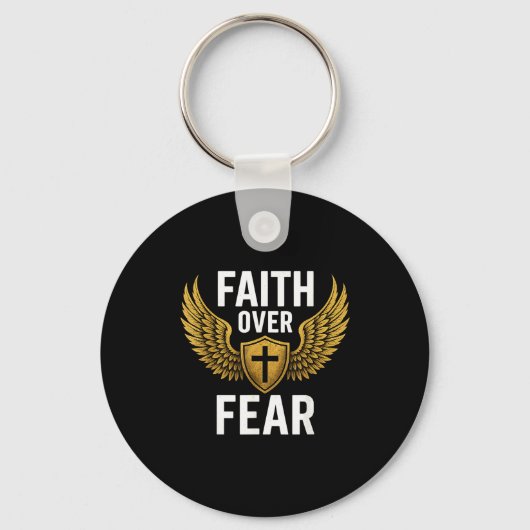 Faith Over Fear Gold  キーホルダー (正面)