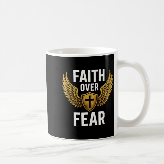 Faith Over Fear Gold コーヒーマグカップ (右)