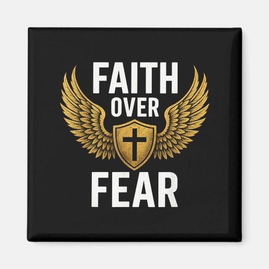 Faith Over Fear Gold  マグネット (正面)