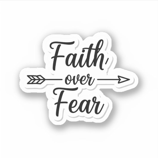 Faith Over Fear Inspirational Quote シール (正面)