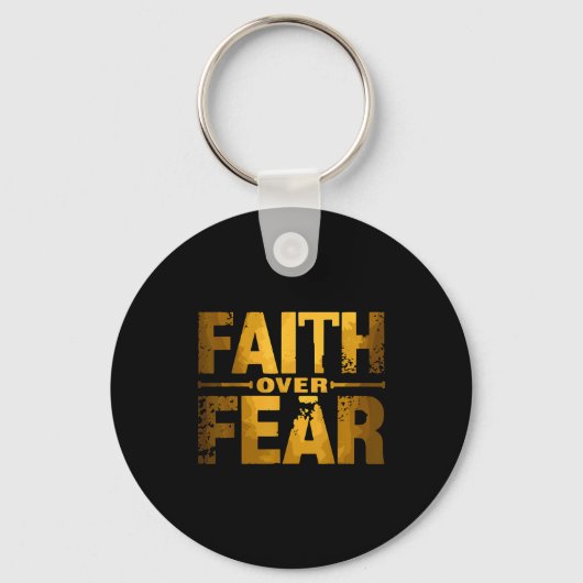 Faith Over Fear Insrational Christian Quote  キーホルダー (正面)