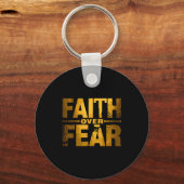 Faith Over Fear Insrational Christian Quote  キーホルダー (正面)