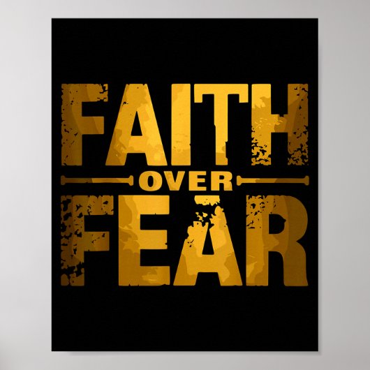 Faith Over Fear Insrational Christian Quote ポスター (正面)