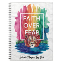 Faith Over Fear Lion - カスタム Christian Journal