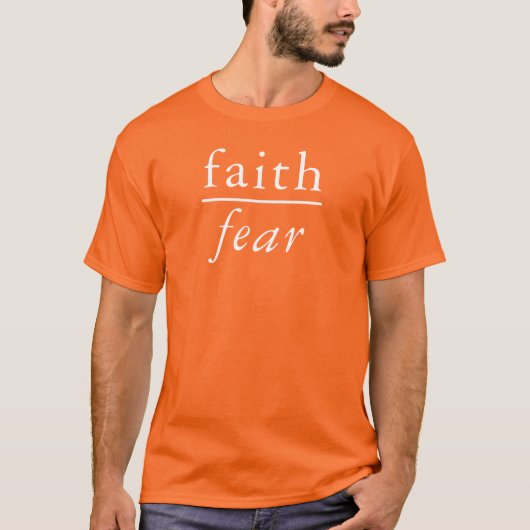 Faith Over Fear Mathematical Formula Orange Tシャツ (正面)