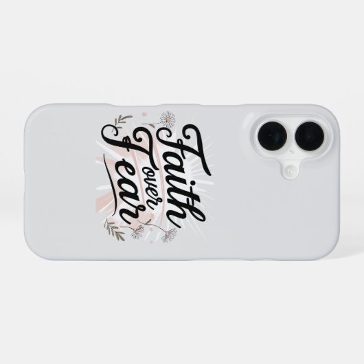 Faith Over Fear Phone Case iPhone 16ケース (裏面横)
