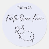 Faith Over Fear Psalm 23 Christian Sticker  ラウンドシール (正面)