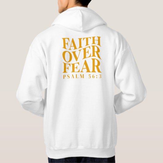 Faith Over Fear Psalm 56:3 Christian Bible Verse パーカ (裏面)
