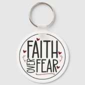 Faith Over Fear Religious Quote Customizable キーホルダー (正面)