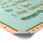 Faith Over Fear Scripture 2 Timothy Mint Peach ポスター (角)