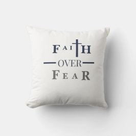 Faith Over Fear Throw Pillow – Minimal Christian  クッション