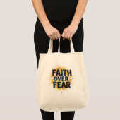Faith over Fear Tote Bag トートバッグ (正面(商品))