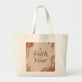 Faith Over Fear Tote Bag – Inspirational Carry Bag ラージトートバッグ