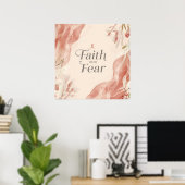 Faith Over Fear Wall Art – Inspirational Quote Pos ポスター (ホームオフィス)