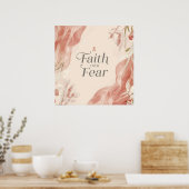 Faith Over Fear Wall Art – Inspirational Quote Pos ポスター (キッチン)