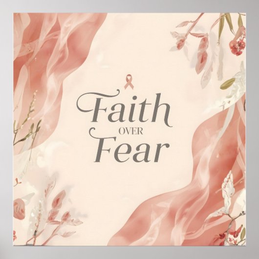 Faith Over Fear Wall Art – Inspirational Quote Pos ポスター (正面)