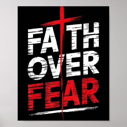 Faith Over Fear With Cross Christian Men  ポスター (正面)