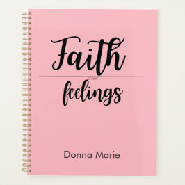 Faith Over Feelings Pink Planner for Women プランナー手帳