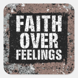 Faith Over Feelings Sticker – Christian Gym Motiva スクエアシール