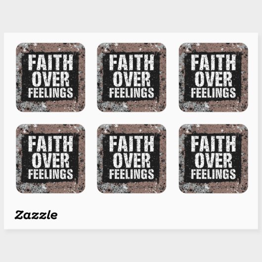 Faith Over Feelings Sticker – Christian Gym Motiva スクエアシール (シート)