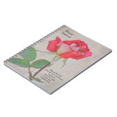 Faith Pink Roseかわいらし祈りの言葉Journal Notebook ノートブック (左側)