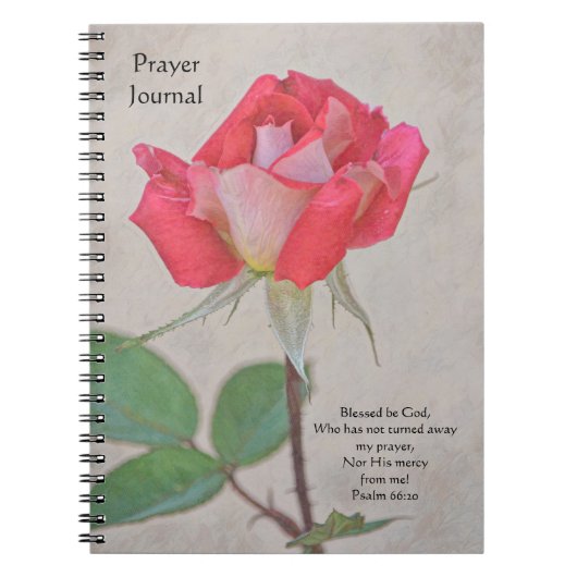 Faith Pink Roseかわいらし祈りの言葉Journal Notebook ノートブック (正面)